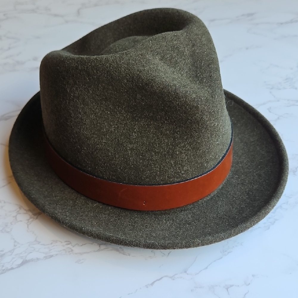 Kangol Olive Brown Wool Trilby Hat S